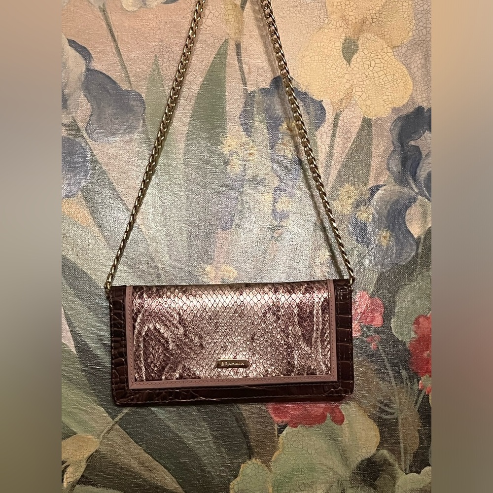 Brahmin Ady Wallet. Croc & Snakeskin Embossed Brown Women’s Leather Wallet